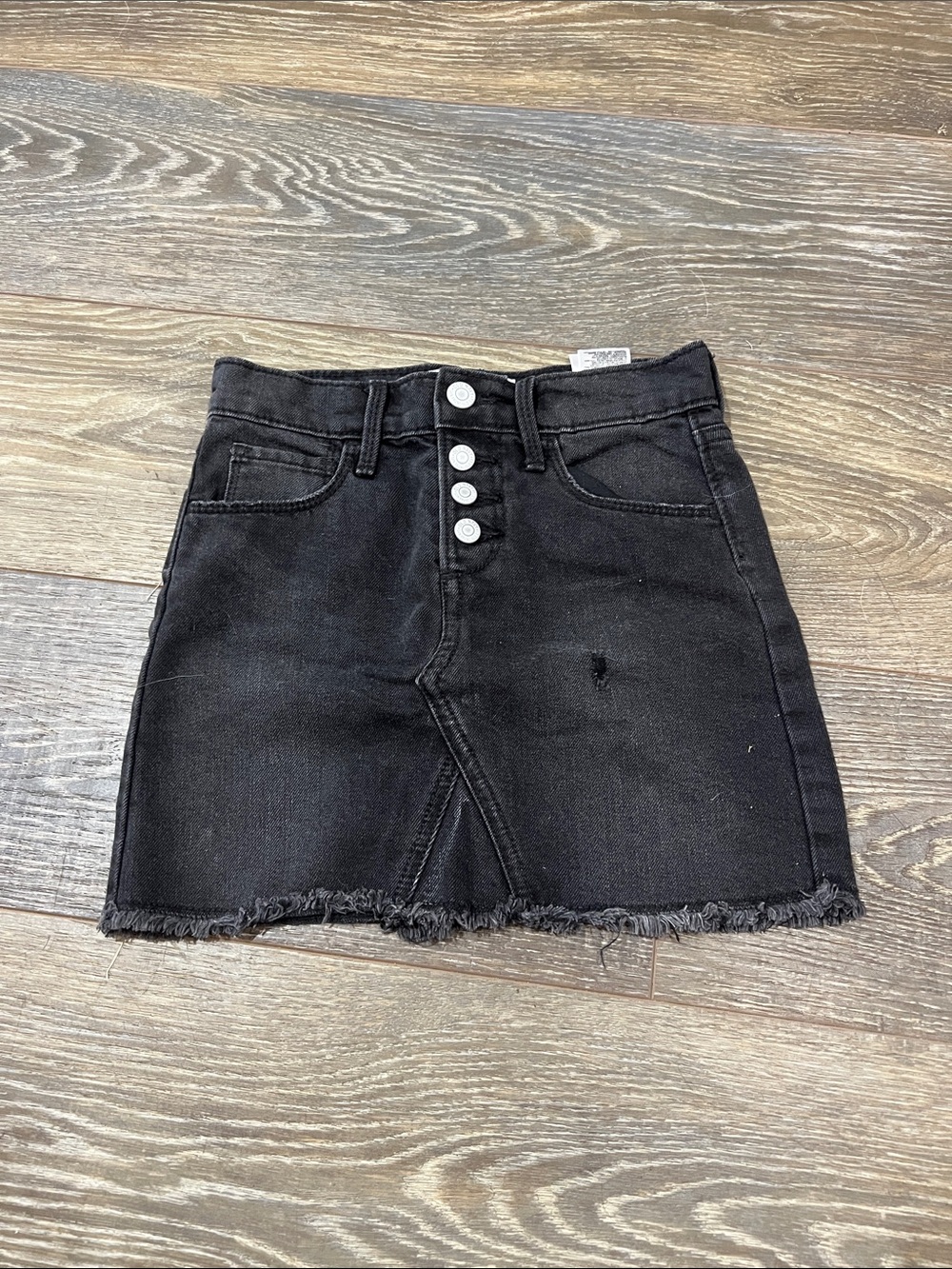 Old Navy Kid’s Black Denim Mini Skirt with Button Front